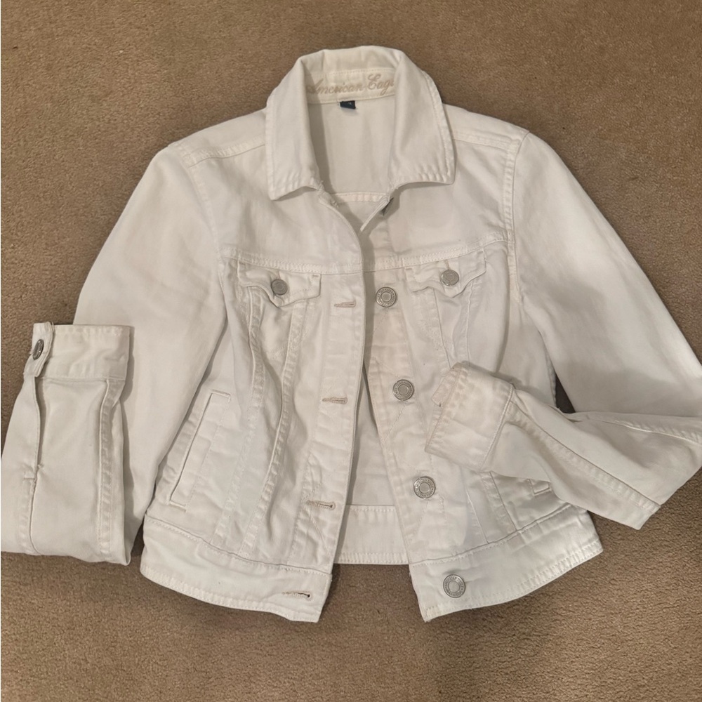 American Eagle Outfitters White Jean Jacket